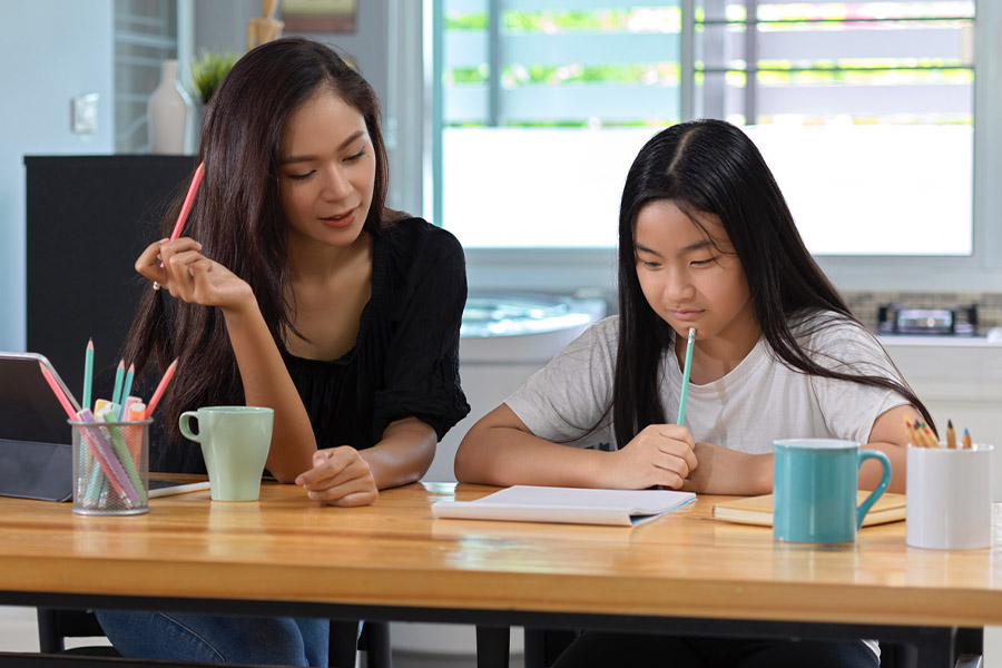 student and tutor together at a desk in Fremont